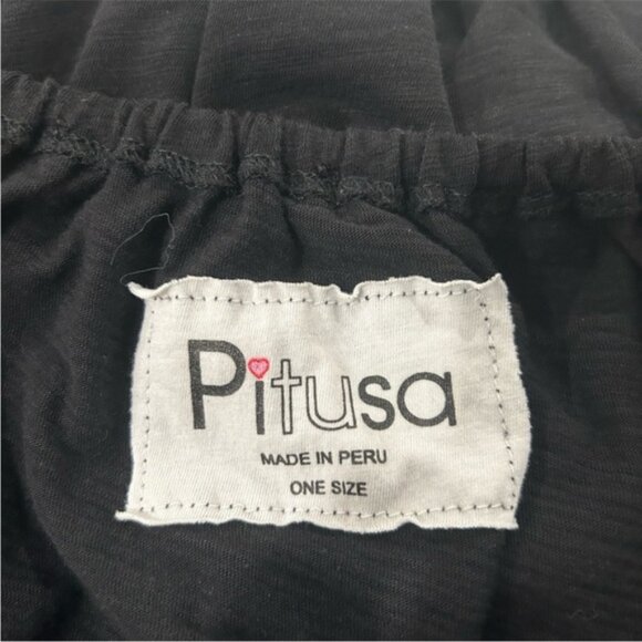 Pitusa Stretch Cotton OTS Peasant Blouse with Dingle Balls - Picture 14 of 15